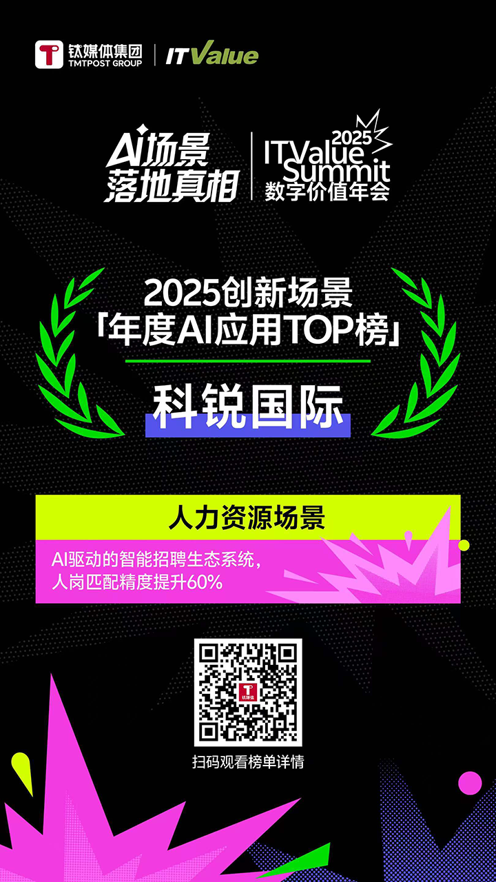 人力资源公司大富豪棋牌最新官网版国际的人工智能招聘匹配模型荣获钛媒体年度最佳场景实践TOP15